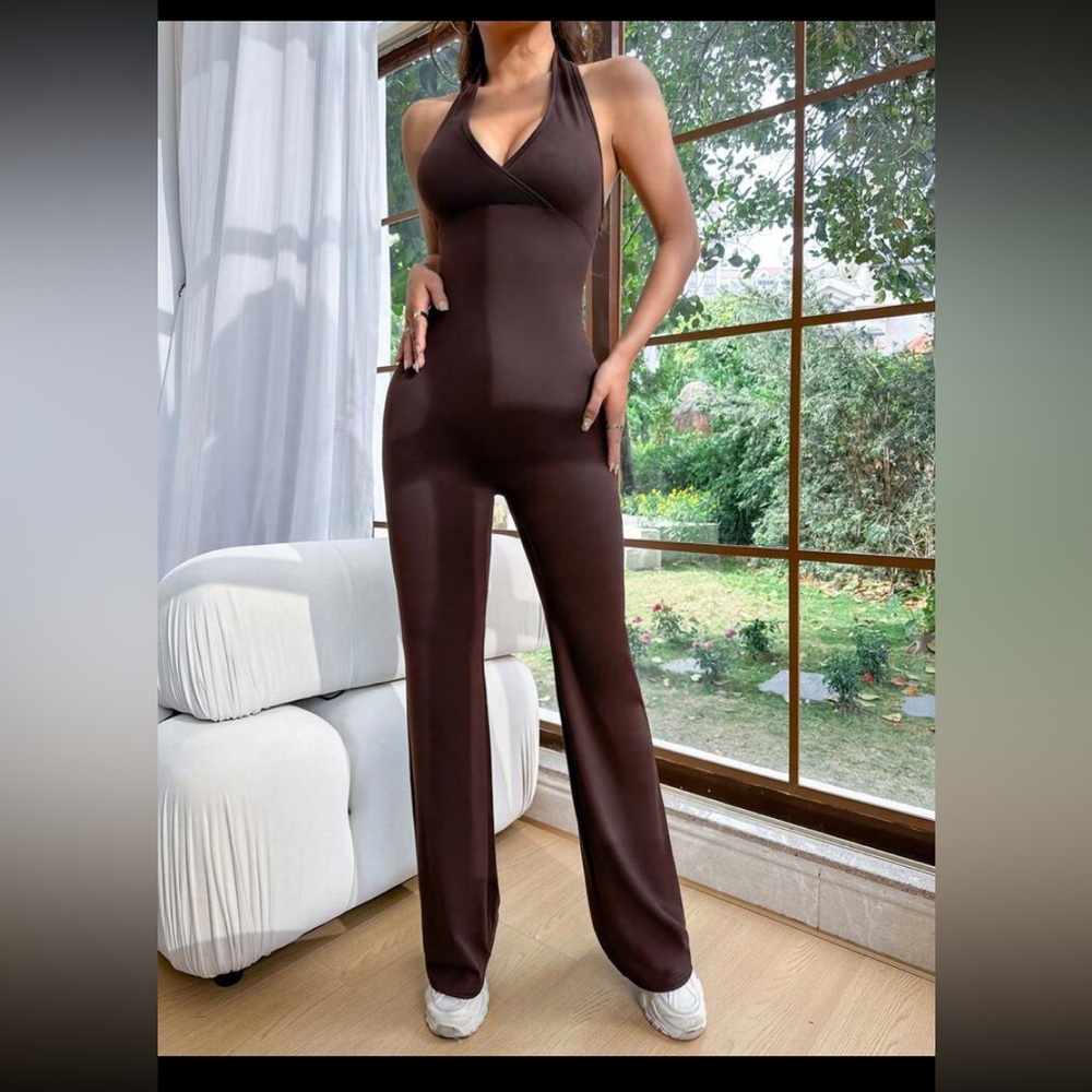 Large brown halter top